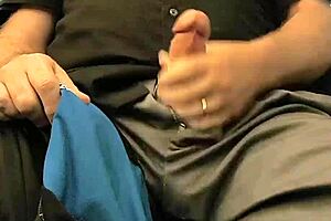 mycock4u2see loves stroking his big cock and cumming on a public train ride