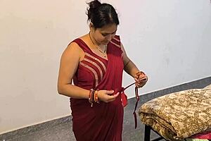 Zabardast Chudai in Red Saree with Non-Stop Roleplay and Dirty Talk