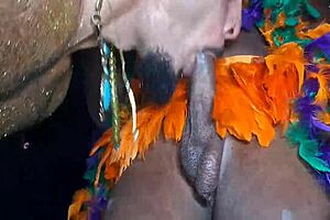 Big dick and anal fucking at Brazilian carnival orgy