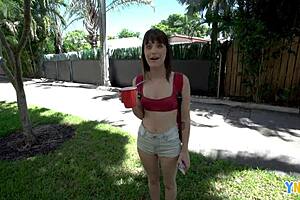 Young beauty with perfect ass, first time in porn