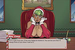 Claus secret surprise xmas hentai game ep 5 femboy cum all over santa elf cute face