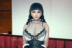 Curvy 3D Cartoon Girl With Big Tits Feels Deep Emotions In Hentai Outfit