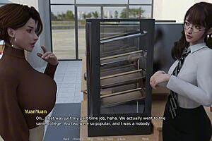 Getting a sneaky handjob behind the counter in this game.