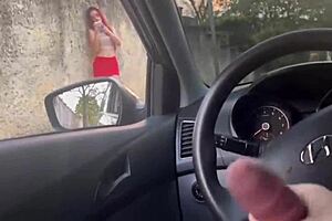 Asking for information from a woman at the bus stop