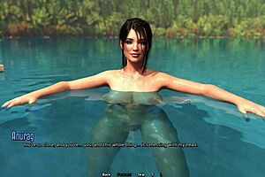 crazy step sister swims naked in forest and gets caught in 3d hentai