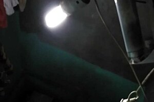 why is this young mom with big boobs showering alone?