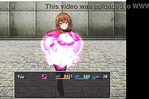 orange haired girl steps on hero's cock with naughty feet 😈