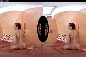 Steamy shower scene with beautiful Latina beauty, Anna