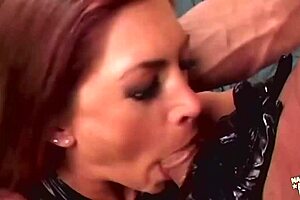 redhead babe enjoys playful games with riding and close interactions