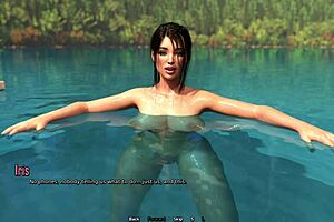 crazy step sister swims naked in forest and gets caught in 3d hentai