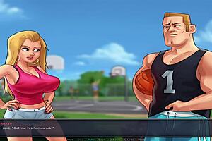 Beautiful anime teens with great asses and big tits in a summer adventure