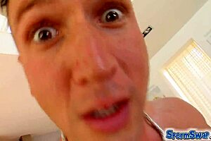 Blondes Engage In Sperm Swap Lez Anal Ass-To-Mouth Threesome!