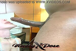 Skinny Whore Sucking Black Cock Interracially