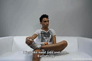 Czech gay casting with Lukas 7709 sucking hard. 😜