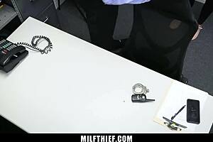 Stepmother punishes stepdaughter for shoplifting in hardcore scene