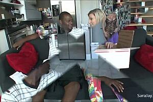 Sara Jay unboxes lingerie, rides big black cock