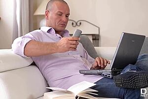 Blondie angel black opens legs for deep anal penetration