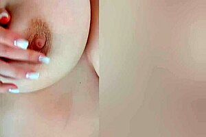 Busty Babe Teases Nipples While Parents Sleep