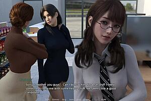 Getting a sneaky handjob behind the counter in this game.