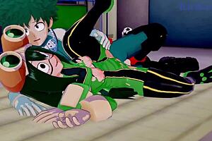 Yo, Tsuyu Asui, Mt Lady, and Izuku Midoriya go wild in intense hentai sex!