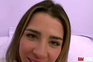 Kylie Rocket, hot young 18+, is fucking an older guy's big dick hard.