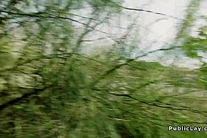 Blonde in Pantyhose Gets Wild in Bushes with Stranger