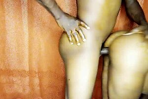 Black beauty gets a huge load from her lover
