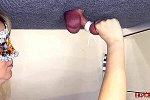 Stepsister intensely kicks balls and binds dick