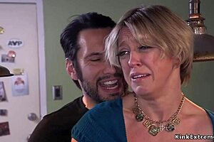 Adult man has rough anal sex with a milf who is tied up