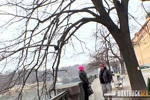 Hot Vanessa Deckers Cheats on Boyfriend in Public Outdoor Massage