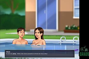 Jenny's pool party turns into a wild summer fuckfest