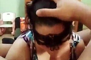 i give a blowjob with a mask on, deepthroat style