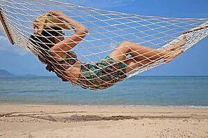 long dress no panties flashing on public beach