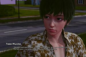 Student slut in underwear gets bullied by milf in romantic cartoon gameplay