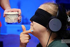 my best friend tricked me into tasting cum during our blindfolded game with tongue close-ups