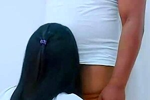 Beautiful Asian couple has hot sex and gets creampied