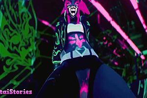 Watch her first time handling two cocks in this hardcore anime game!