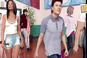 Brunette beauty gets her holes drilled in adult visual novel
