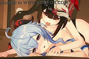 Ganyu And Huohuo In Motion With Damage Voice.