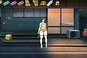 The shameless MILF shows off her big tits and ass in an exhibitionist display.