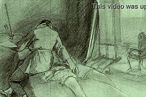 vintage erotic drawings come to life in retro style