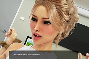 Milfy City Part 21: Blonde Slave Submits to Big Cock in 3D Cartoon BDSM Hardcore Pussy Play