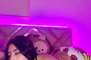 Asian cutie gets oiled up and takes it hard