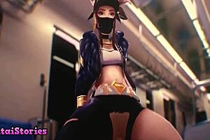 Watch her first time handling two cocks in this hardcore anime game!