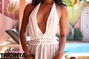 Beautiful Putri Cinta Shows Wet Pussy On Pool