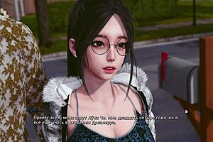 Student slut in underwear gets bullied by milf in romantic cartoon gameplay