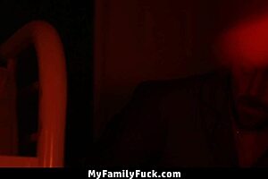 Stepdaddy punishing stepdaughter and friend!