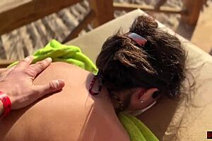Stranger Turns Beach Massage Into Rough Doggystyle Quickie