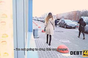 debt4k beauty seduces collector with sex to delay her payment