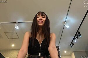 Masochist man gets laughed at while cunnilingus